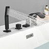 Cobbe Bathroom Tub Faucet Set with Handheld Shower and 3.78-Inch Wide Tub Spout Single Handle Control 4-Hole Installation Matte Black - 4 of 4