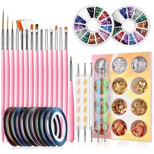Saviland Pro 33PC Nail Artistry Vault - AB Rhinestones, Loose Glitter & Taping Tools for Multi-Style Salon Design (Size: 33 Count) - 1 of 4
