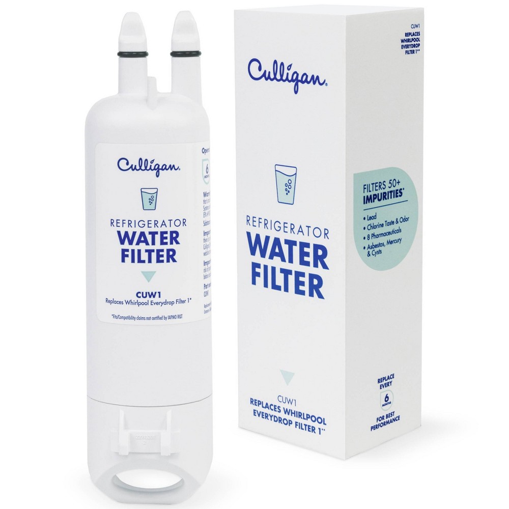 Culligan CUW1 Replacement Whirlpool (EDR1RXD1 WHR1RXD1 KAD1RXD1) Refrigerator Water Filter 1: Filters Lead, Mercury, Chlorine, VOCs