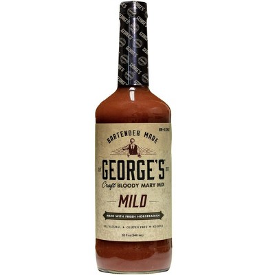 George’s Beverage Company Mild Bloody Mary Mix - 1L Bottle - Gluten Free, All Natural Mixer