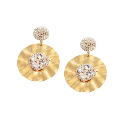 SOHI Women's Apricot Circular Drop Earrings