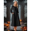 INSPIRE CHIC Women's Elegant Frilled Crewneck Midi Long Sleeve Pleated A-Line Flowy Dress with Pockets - 2 of 4