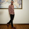 Campus Sutra Men Men's Mocha Brown Pleat-Creased Shirt - 3 of 3