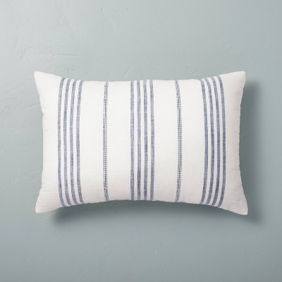 14" x 20" Vertical Stripe Throw Pillow Blue - Hearth & Hand™ with Magnolia