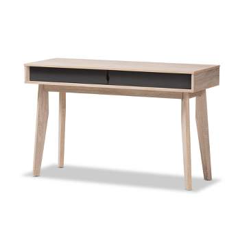 Fella Mid - Century Modern 2 - Drawer Wood Study Desk - Brown - Baxton Studio