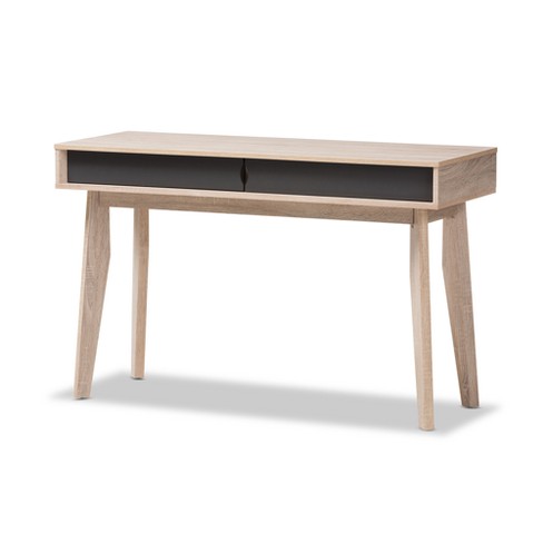 Fella Mid - Century Modern 2 - Drawer Wood Study Desk - Brown - Baxton Studio : Target