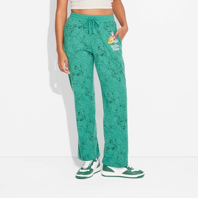 Image of Women's Winnie the Pooh and Friends Cozy Graphic Pants - Green M
