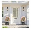 Artificial Violet Topiary Ball Trees With Ground Spike UV Resistant Artificial Shrubs With Stake Fake Evergreen Boxwood Eucalyptus Plant Brush For Sp - 3 of 4