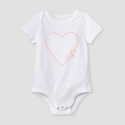 Grayson Mini Baby 'Best Friends' Heart Bodysuit - White Newborn