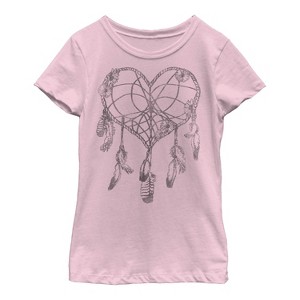 Girl's Lost Gods Heart Dream Catcher Print T-Shirt - 1 of 3