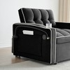 Velvet Foldable Sofa Bed with Adjustable Back, Pull-Out Bed & USB Port - 3 of 4