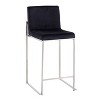 LumiSource Set of 3 Fuji High Back Counter Height Barstools Stainless Steel/Black - 2 of 4