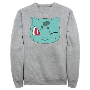 Men's Pokemon Bulbasaur Wink Face Sweatshirt - 1 of 4