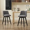 25"Counter Height Swivel Bar Stools Set of 2,Adjustable Stools with Button Tufted Back & Linen Upholstered for Kitchen Island,Dining Room-Tanpinhause - 2 of 4