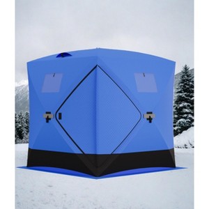 Pop Up Ice Fishing Tent Insulated Ice Fishing Shelter Portable Hub-Style Shelter Shanty Windproof and Warm - 1 of 4