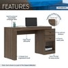 Anybear Expandable Home Office Desk, Walnut - 2 of 4