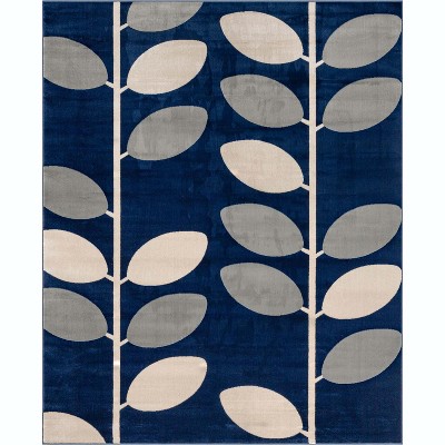 Well Woven Delaney Floral Geometric Blue Area Rug
