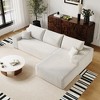 107 inch Plush Corduroy Fabric White Cloud Sectional Couch with L-Shape Chaise Modern Modular Sofa with Deep Seat - 2 of 4