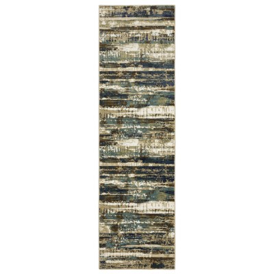 Oriental Weavers Reed RE02A Beige/ Blue Indoor Area Rug - 2'3" x 7'6"