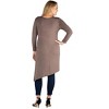 24seven Comfort Apparel Womens Long Sleeve Knee Length Asymmetrical Plus Size Tunic Top - 3 of 4