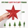 Aoibox 8 inch Red Star Christmas Tree Topper Glitter Shatterproof Plastic Decoration for 45 to 75 ft Trees Stable Base 1 Piece - 2 of 4