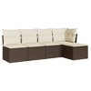vidaXL Garden Sofa Set Black PE rattan 5 Piece Modular Garden Sofa Set - 2 of 4