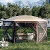 GustoWave 12'x12' Portable Hexagon Pop-Up Gazebo for Camping, Patio, Backyard, Khaki - 2 of 4
