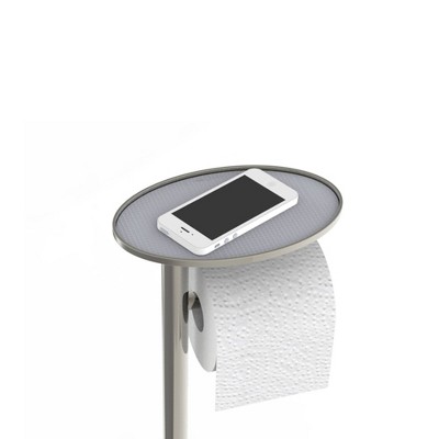 Better Living Chrome Freestanding Toilet Paper Holder with Tray