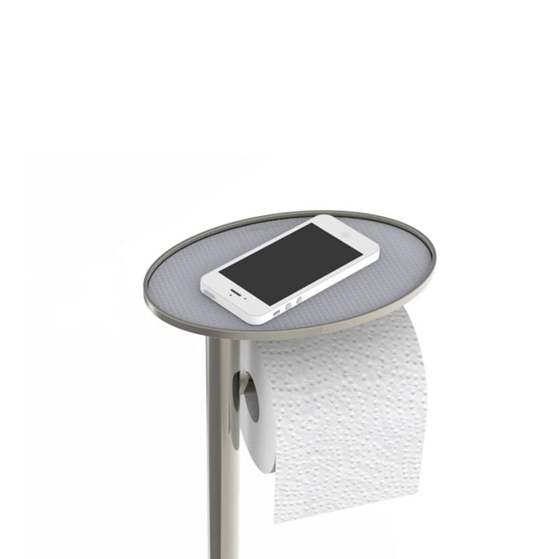 Ovo Multi Functional Toilet Caddy with Toilet Tissue Roll Reserve and Multi Use Tray Chrome - Better Living Products, 4 of 7