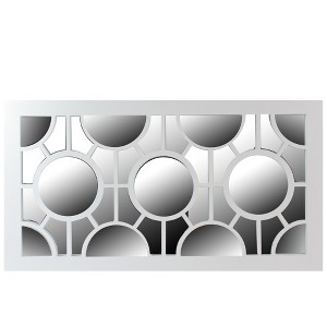 Northlight 25.25" White Framed Rectangular Geometric Mirror Wall Decor - 1 of 4