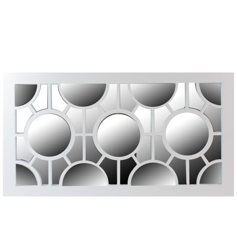 Northlight 25.25" White Framed Rectangular Geometric Mirror Wall Decor - image 1 of 3