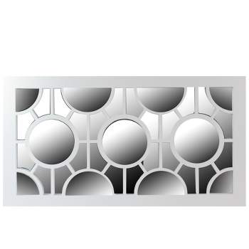 Northlight 25.25" White Framed Rectangular Geometric Mirror Wall Decor