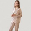 Anna-Kaci Lounge Women's Long Sleeve Pajama Set Small Floral Print Button-Up Top with Notch Collar and Relaxed Fit Pants - 3 of 4