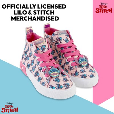 Disney Girls Lilo & Stitch Sneakers - Lilo and Stitch High Top Athletic Shoes - Lilo and Stitch High Top Lace Up Sneakers (Light Pink, 11) — фото 6