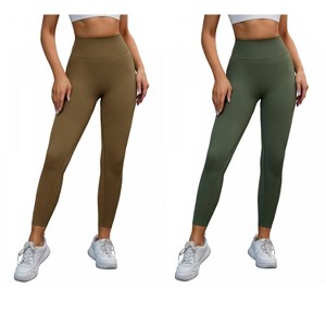 INSPIRE CHIC 2 Pcs Women's High-Waisted Tummy Slimming Cycling Running Workout Control Panties - 1 of 4