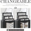 Black Jewelry Organizer with Transparent Window Necklace Hooks, Gift for Women. - 3 of 4