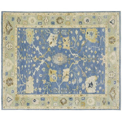 Blue Wool Hand-Knotted Oriental 2' x 3' Area Rug