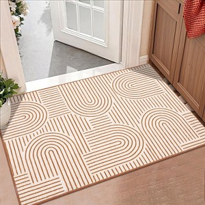 Modern Abstract Rug Washable Rug Non Slip, Low Pile Thin Foldable Mat - 1 of 4