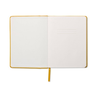 Ruled Journal Vegan Leather with Pocket 6.25&#34;x8.25&#34; Mellow Yellow - DesignWorks Ink