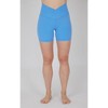 Yogalicious Womens 2 Pack Lux Crossover Front V-Back Elastic Free High Waist 5" Bike Short and Lux Everyday Elastic Free High Waist 5" Bike Short - 2 of 4