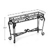 NicBex Narrow Console Table with Glass Tabletop and Metal,Entryway Table with Storage Space,Modern Couch Table for Living Room,Black - 3 of 4