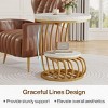 Syemin End Tables Modern Round End Table with 2-Tier Storage Small Modern Side Table or Bedside Nightstand for Living Room, Gold, 19.69"*19.69"*24.8" - 4 of 4