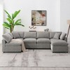 NicBex Modern 130" Chenille Sectional Sofa Modular U Shaped Sofa Couch with 2 Ottomans for Living Room Apartment - 2 of 4