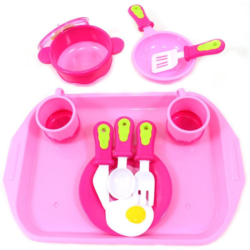 Link Breakfast Cookware Playset with 11 Accessories For Kids Pretend Play - Pink, 3 of 4