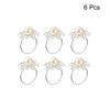 Unique Bargains Pearl Mesh Flower Metal Wear-Resistant Dining Table Decorative Napkin Rings 6 Pcs - 3 of 4