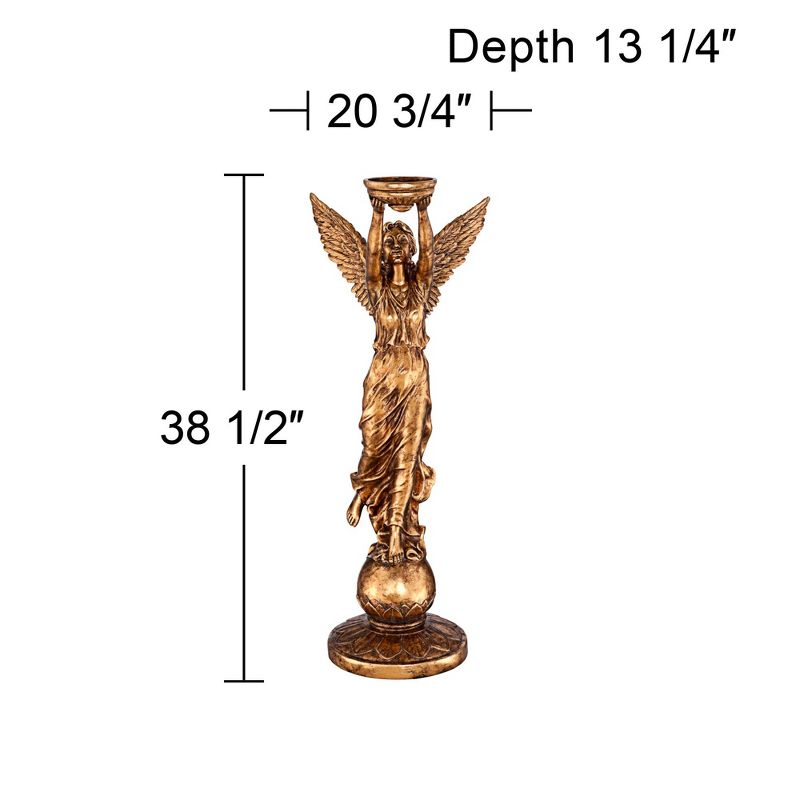 Dahlia Studios Golden Angel 38 1/2" High Statue Candle Holder, 4 of 8