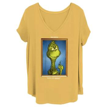 Juniors Womens Dr. Seuss Framed Grinch Painting T-Shirt