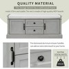 PAGED 42.5" L Distressed Storage Ottoman with Velvet Cushion, Entryway Bench with 2 Drawers and 2 Cabinets, Shoe Bench for Living Room, Entryway - 4 of 4