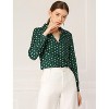 INSPIRE CHIC Women's Vintage Notched Lapel Long Sleeve Printed Button Down Tops - 3 of 4