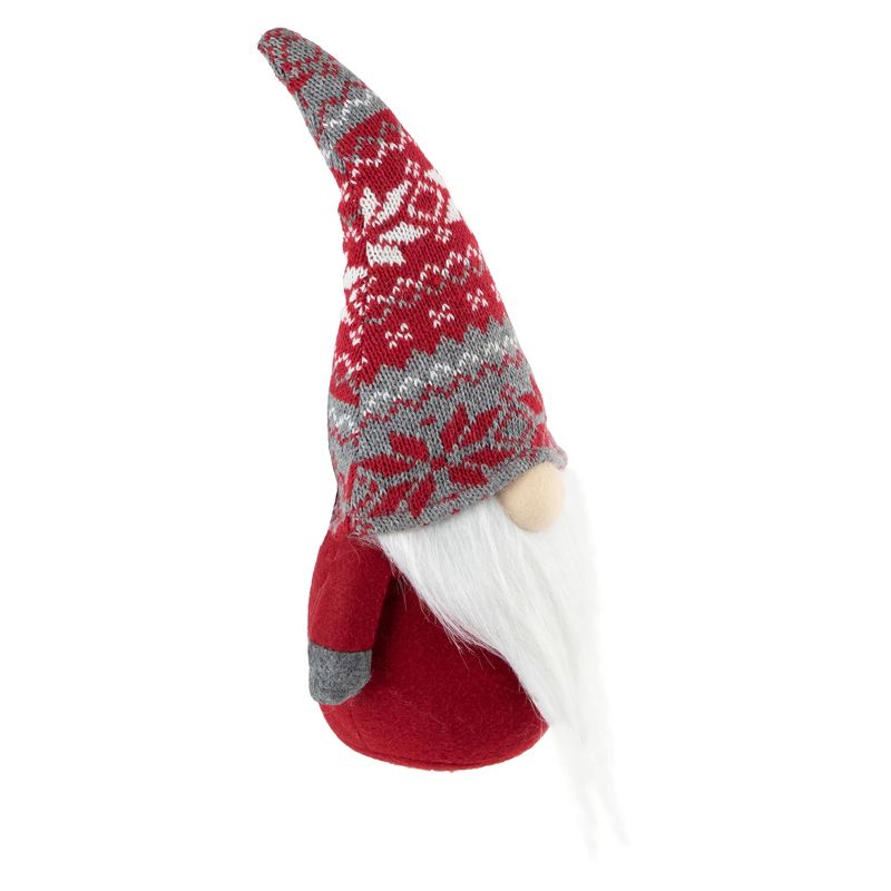 Northlight 12" Red and Gray Standing Gnome with Nordic Hat Christmas Decoration, 5 of 8